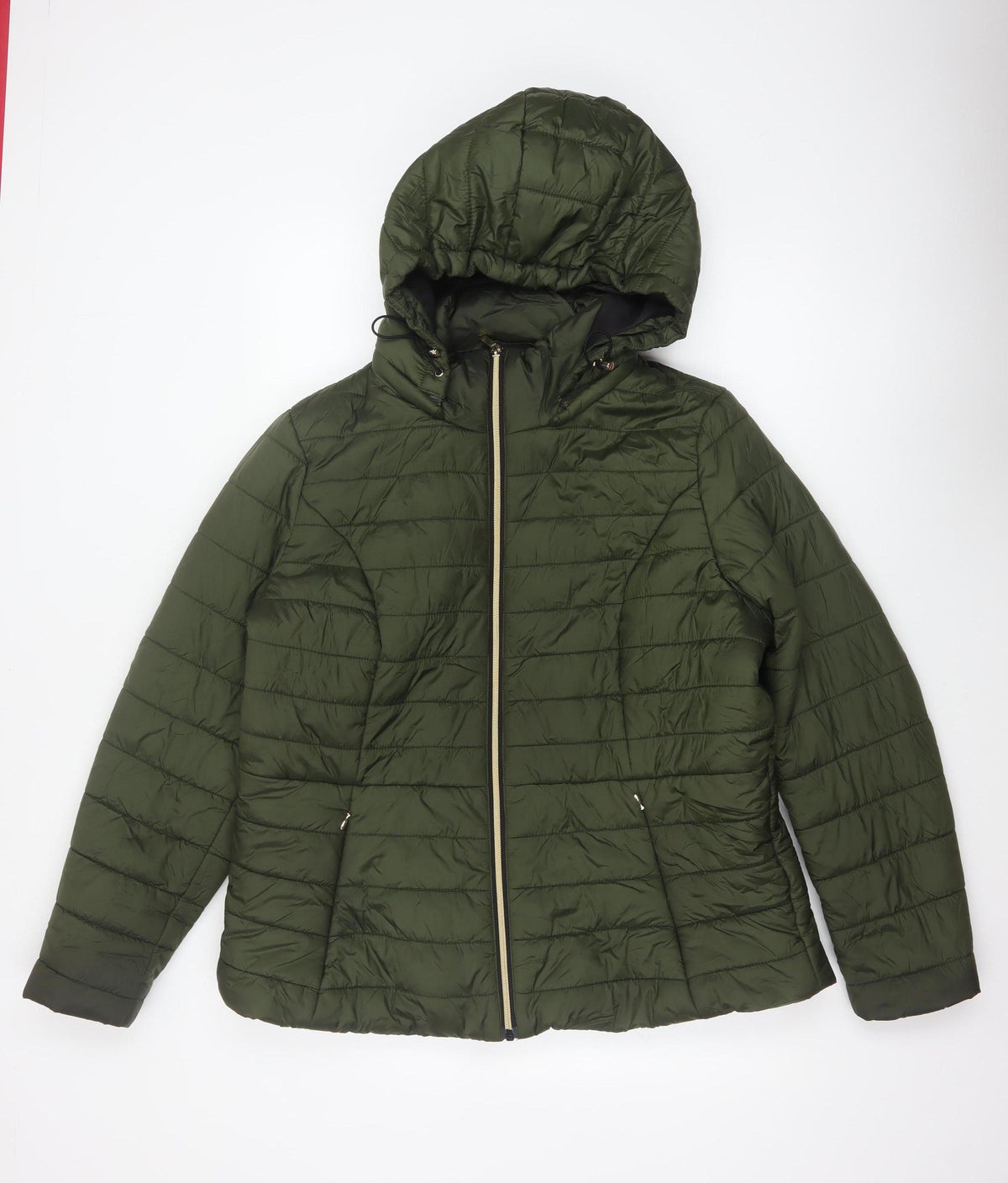 F&F Women’s Green UK 18 Hooded Quilted Puffer Jacket