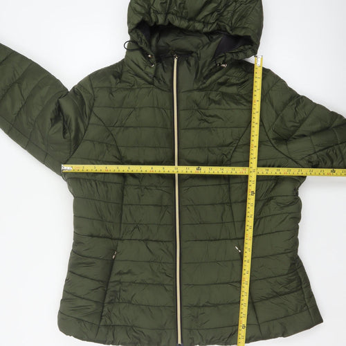 F&F Women’s Green UK 18 Hooded Quilted Puffer Jacket