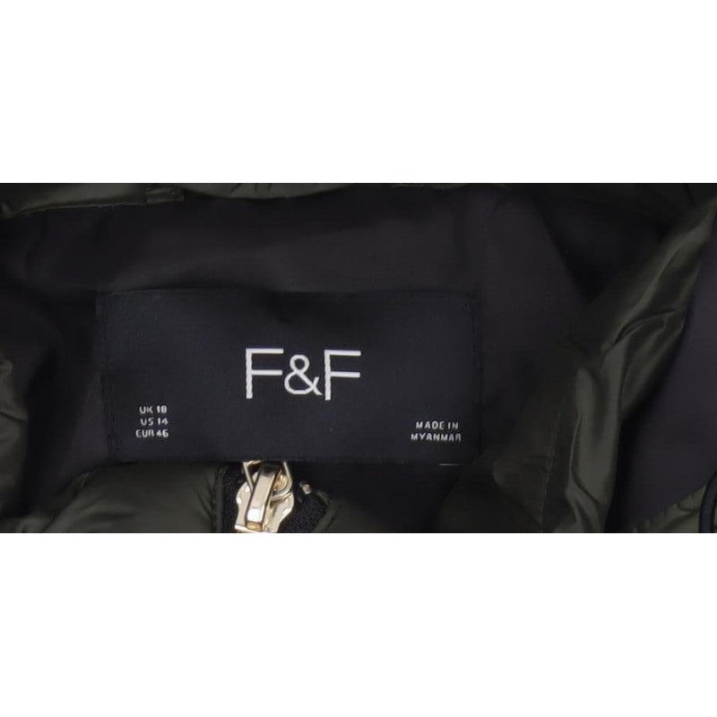 F&F Women’s Green UK 18 Hooded Quilted Puffer Jacket