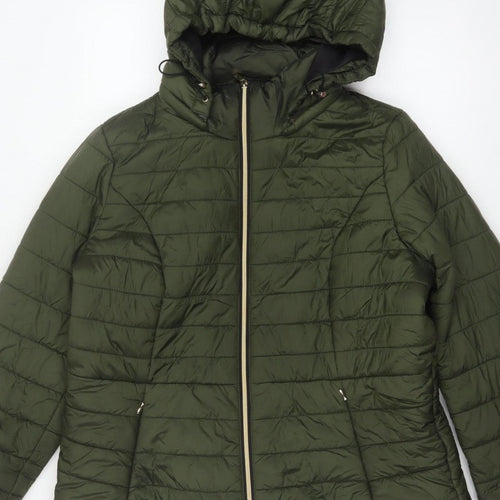 F&F Women’s Green UK 18 Hooded Quilted Puffer Jacket