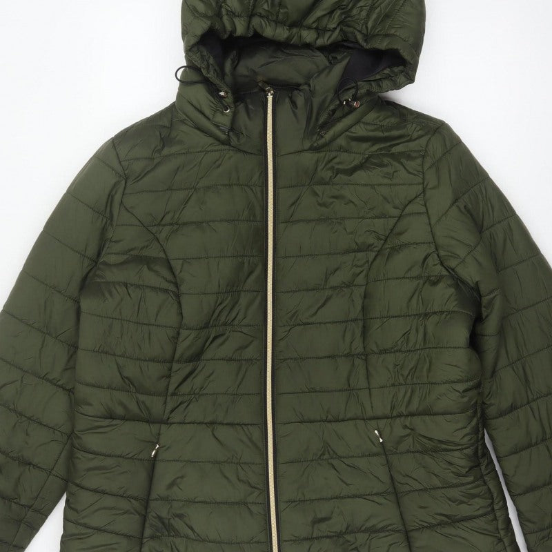 F&F Women’s Green UK 18 Hooded Quilted Puffer Jacket