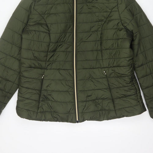 F&F Women’s Green UK 18 Hooded Quilted Puffer Jacket