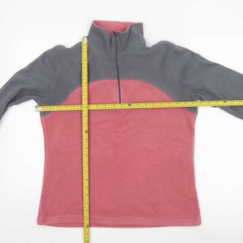 F.LLI Campagnolo Women’s Pink Grey 16 Colourblock 1/4 Zip Fleece Sweatshirt