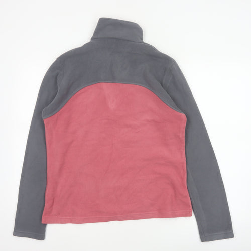 F.LLI Campagnolo Women’s Pink Grey 16 Colourblock 1/4 Zip Fleece Sweatshirt