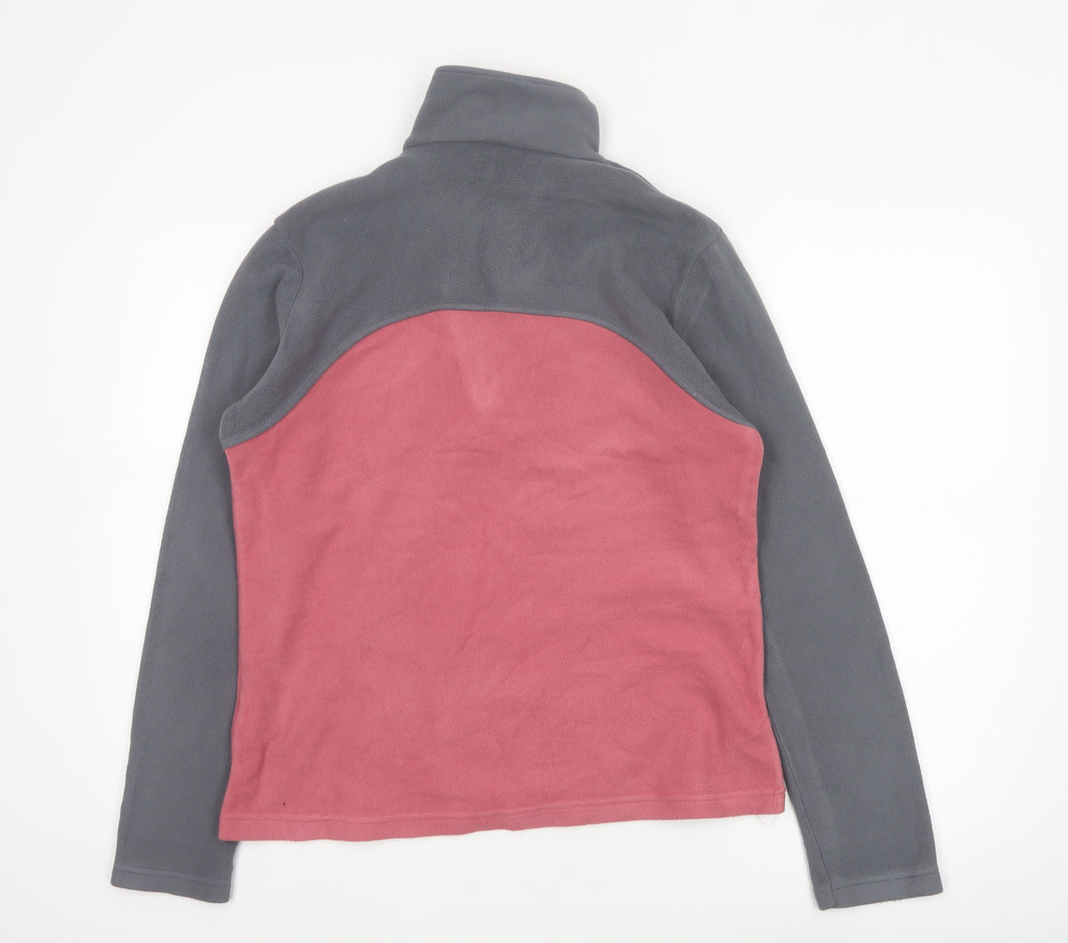 F.LLI Campagnolo Women’s Pink Grey 16 Colourblock 1/4 Zip Fleece Sweatshirt