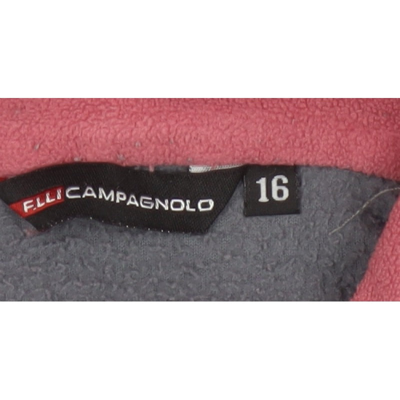 F.LLI Campagnolo Women’s Pink Grey 16 Colourblock 1/4 Zip Fleece Sweatshirt
