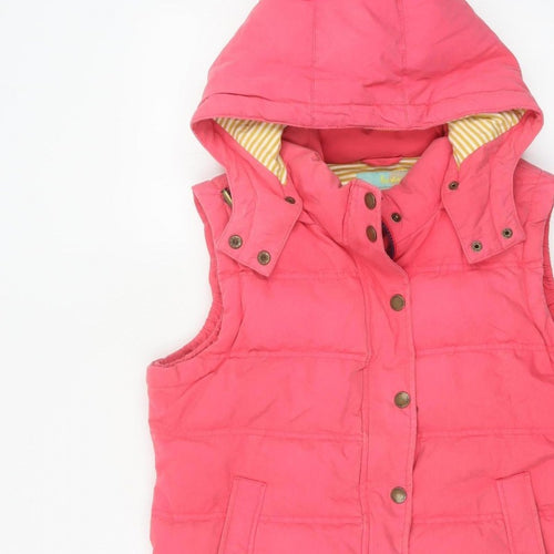 Boden Women Pink UK 16 Hooded Down Padded Puffer Gilet Waistcoat