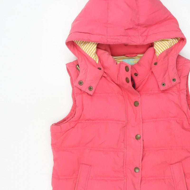 Boden Women Pink UK 16 Hooded Down Padded Puffer Gilet Waistcoat