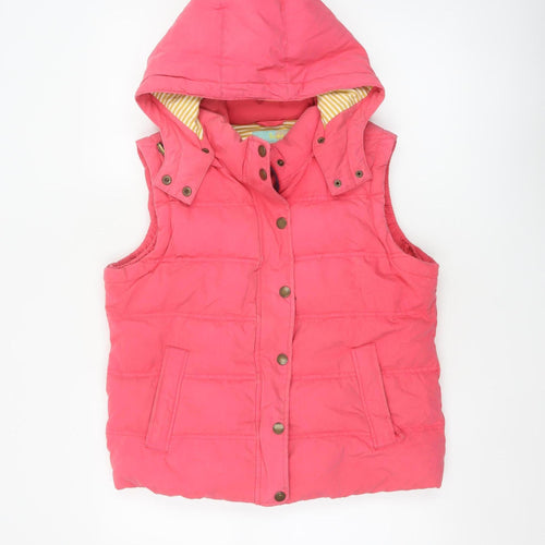 Boden Women Pink UK 16 Hooded Down Padded Puffer Gilet Waistcoat