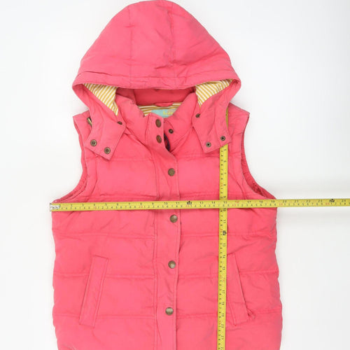 Boden Women Pink UK 16 Hooded Down Padded Puffer Gilet Waistcoat