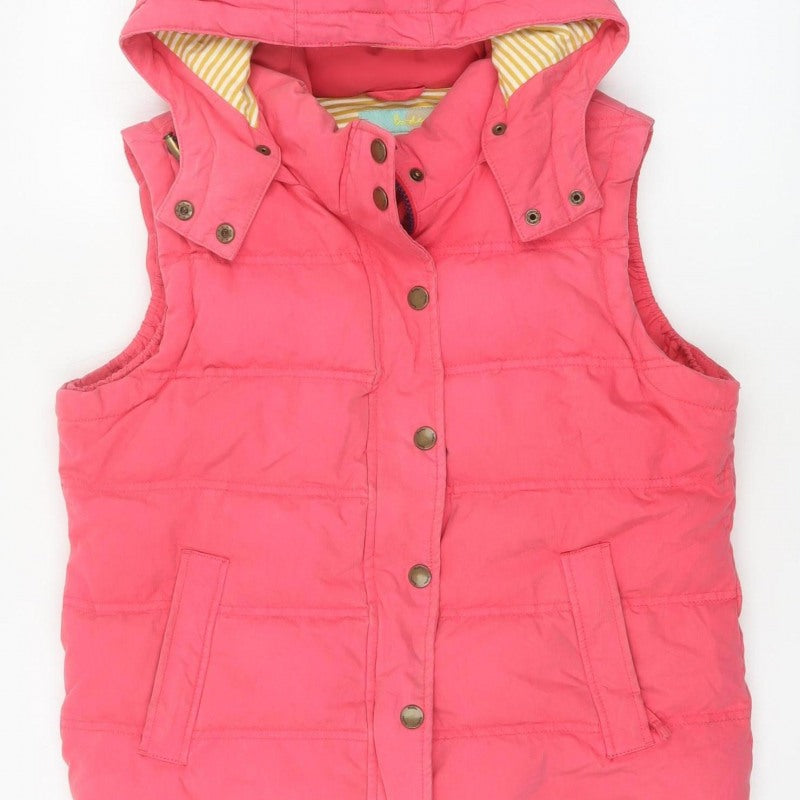 Boden Women Pink UK 16 Hooded Down Padded Puffer Gilet Waistcoat