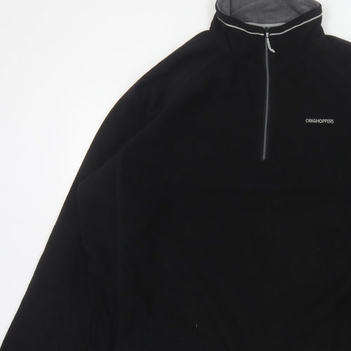 Craghoppers Men’s Black 3XL 1/4 Zip Fleece Pullover Sweatshirt