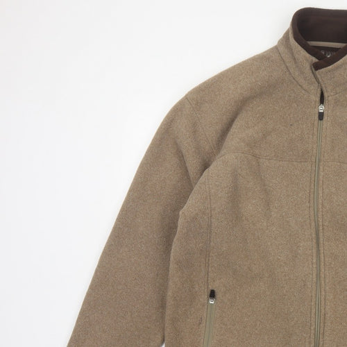 Marks and Spencer Men's Brown M Fleece Full Zip Stand Collar Jacket