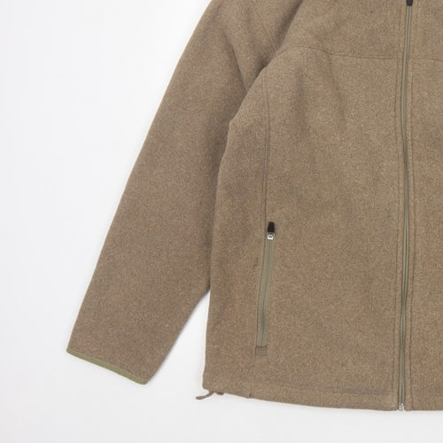 Marks and Spencer Men's Brown M Fleece Full Zip Stand Collar Jacket