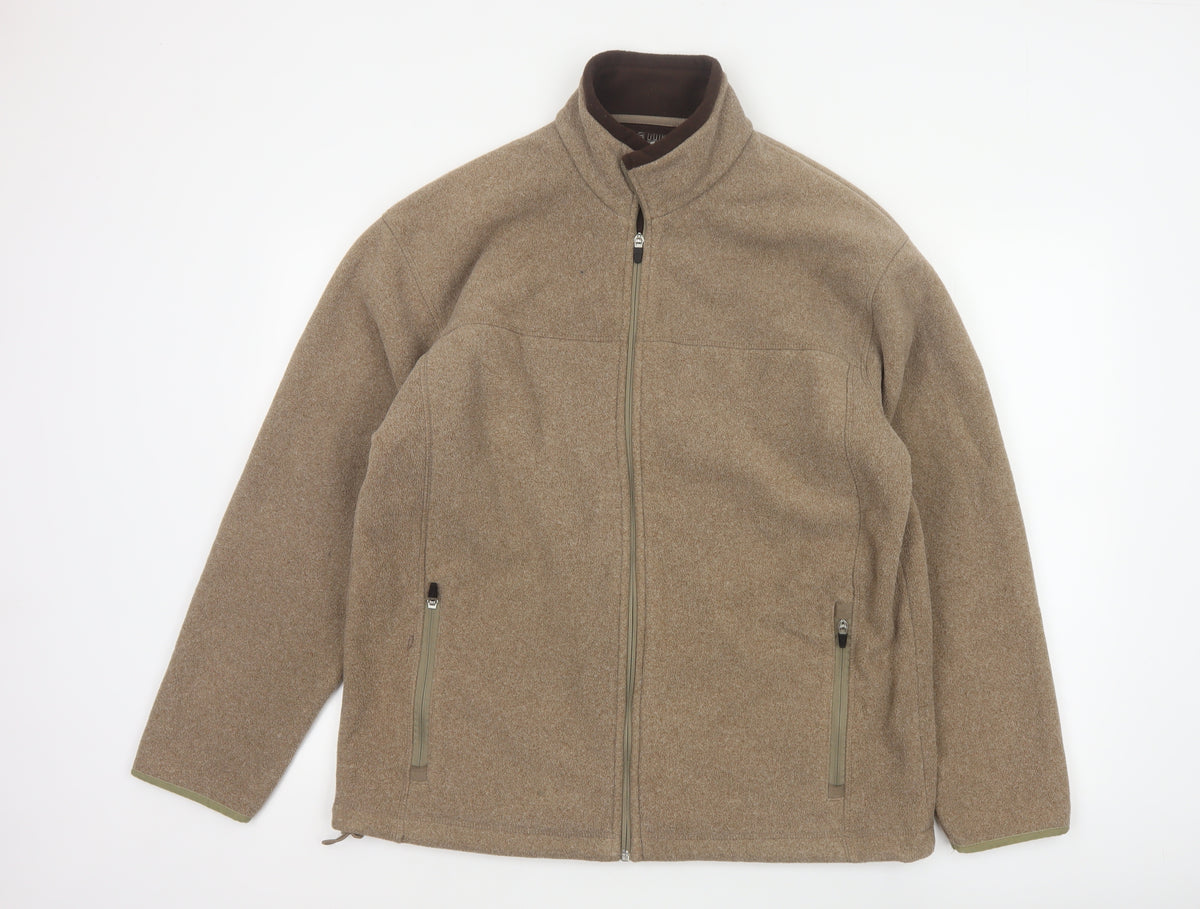 Marks and Spencer Men's Brown M Fleece Full Zip Stand Collar Jacket