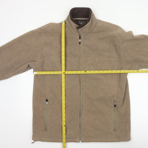 Marks and Spencer Men's Brown M Fleece Full Zip Stand Collar Jacket