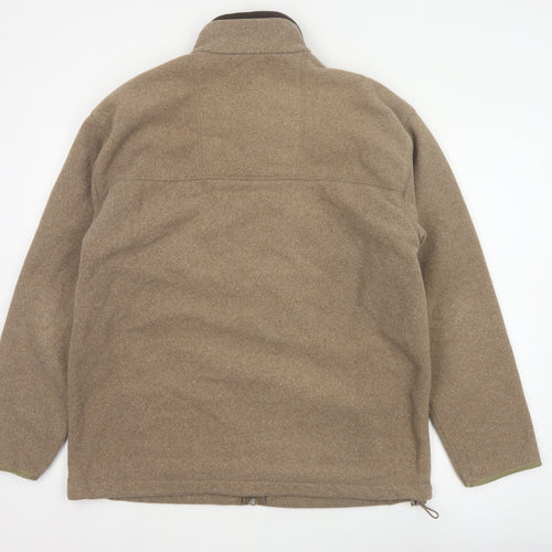 Marks and Spencer Men's Brown M Fleece Full Zip Stand Collar Jacket