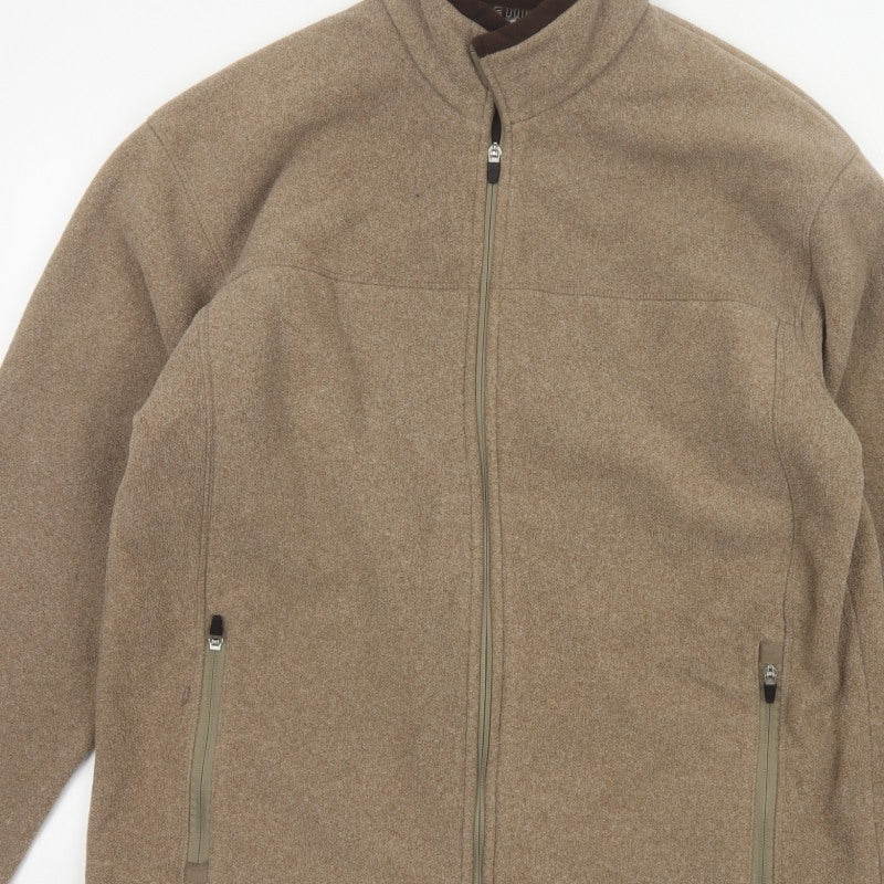 Marks and Spencer Men's Brown M Fleece Full Zip Stand Collar Jacket