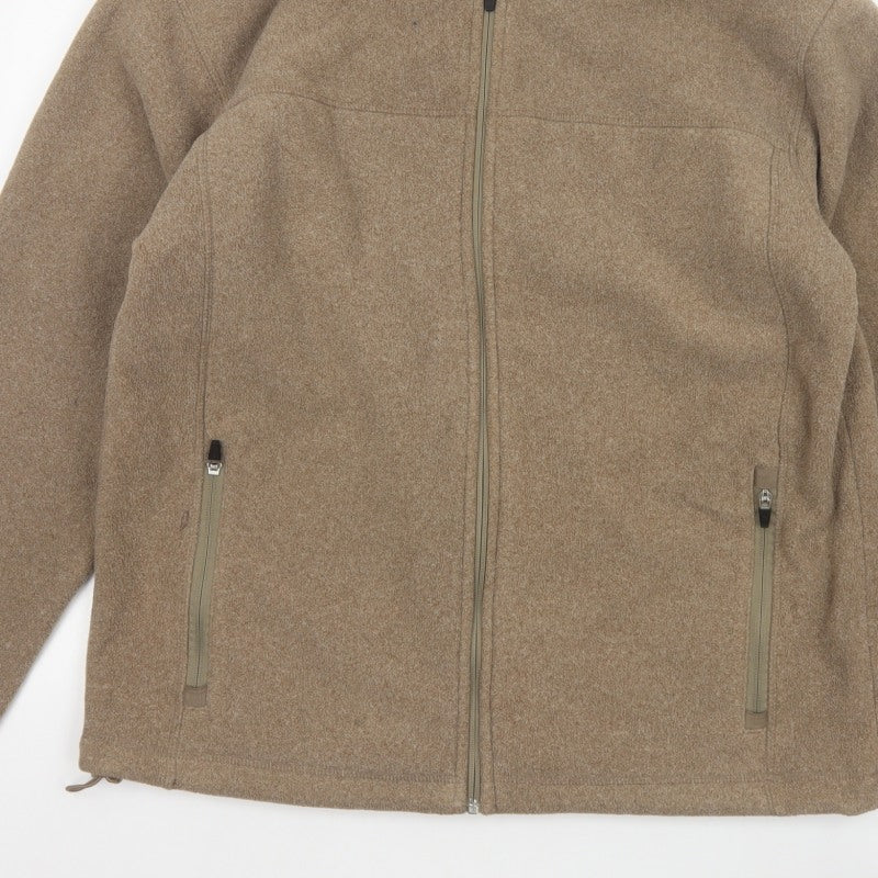 Marks and Spencer Men's Brown M Fleece Full Zip Stand Collar Jacket