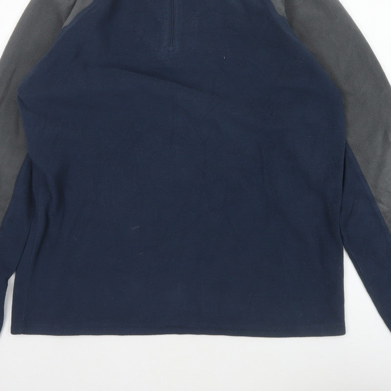 Mountain Warehouse Men's Blue Grey S Fleece 1/4 Zip Jacket