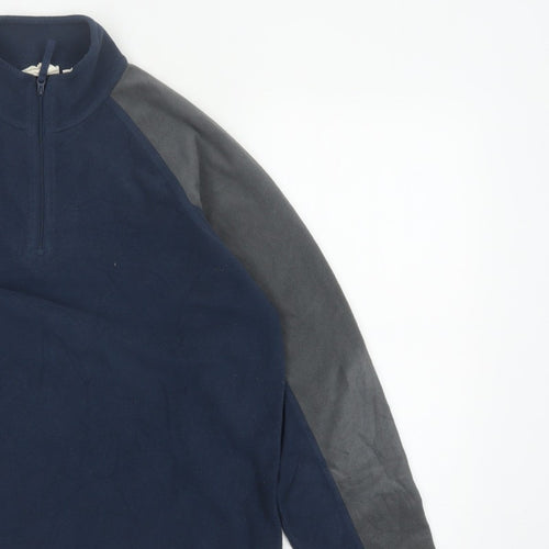 Mountain Warehouse Men's Blue Grey S Fleece 1/4 Zip Jacket