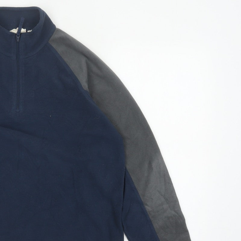 Mountain Warehouse Men's Blue Grey S Fleece 1/4 Zip Jacket