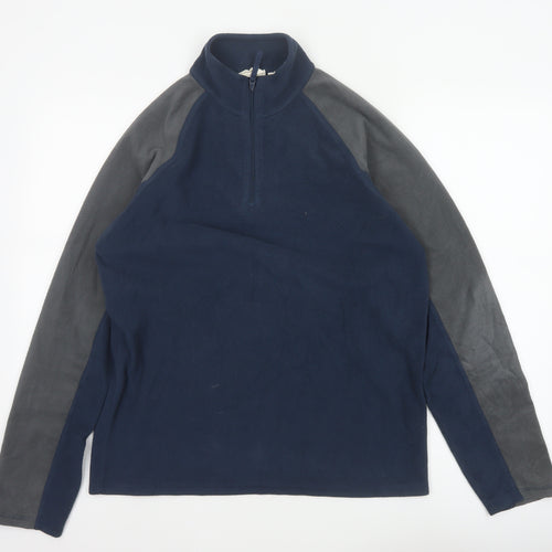 Mountain Warehouse Men's Blue Grey S Fleece 1/4 Zip Jacket