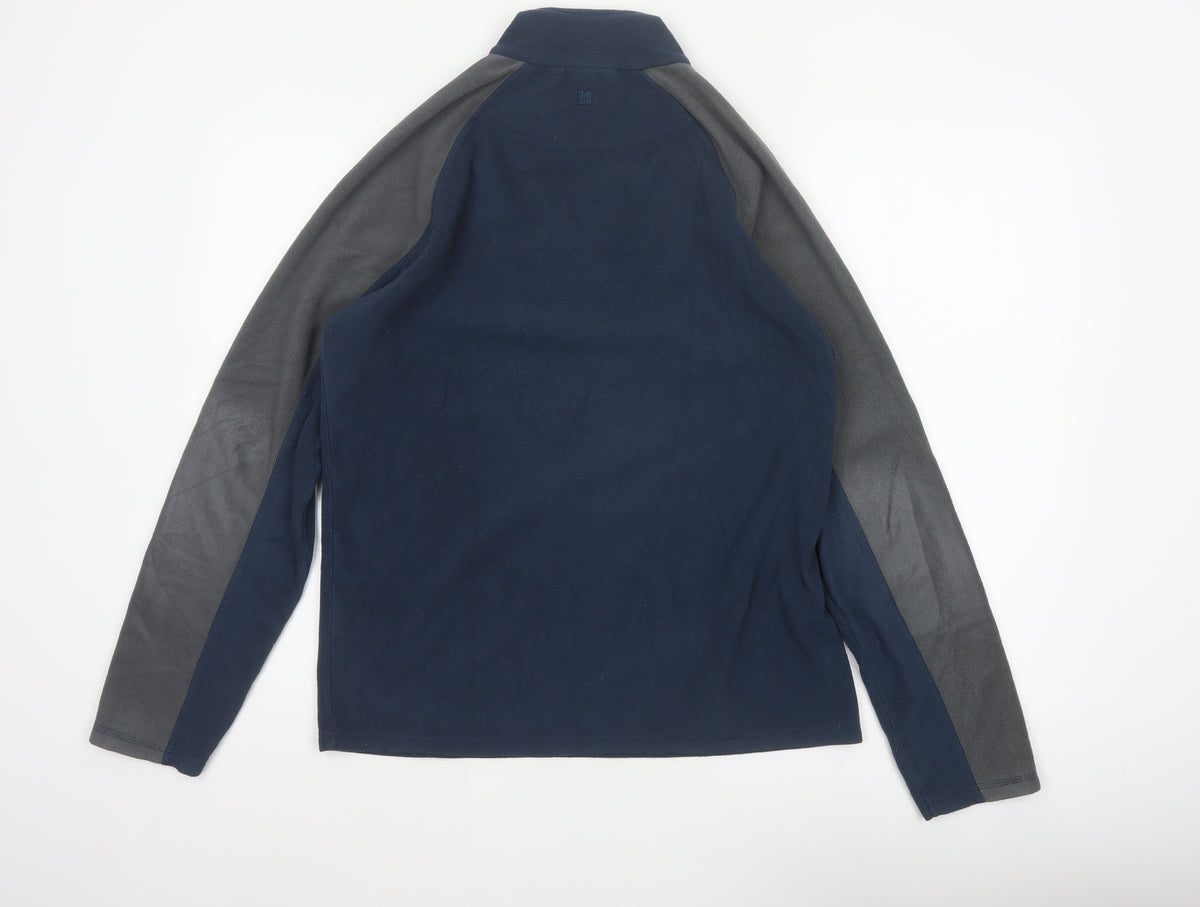 Mountain Warehouse Men's Blue Grey S Fleece 1/4 Zip Jacket