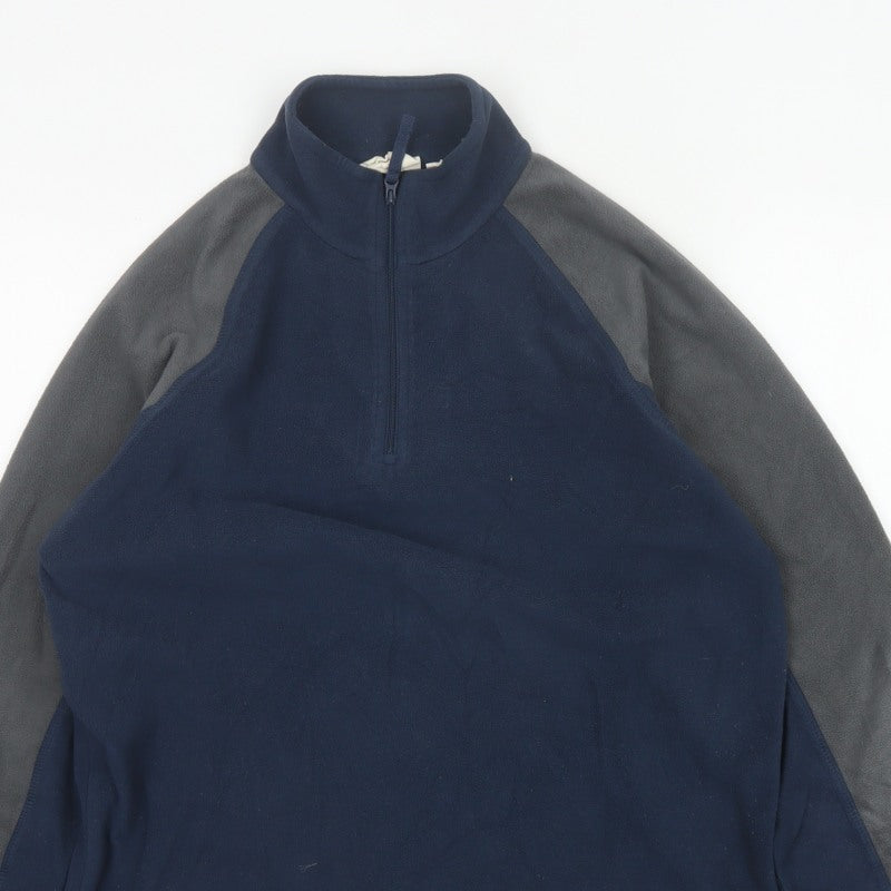 Mountain Warehouse Men's Blue Grey S Fleece 1/4 Zip Jacket