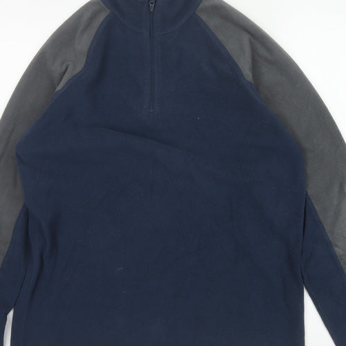 Mountain Warehouse Men's Blue Grey S Fleece 1/4 Zip Jacket