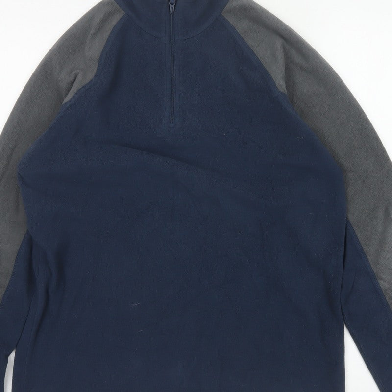 Mountain Warehouse Men's Blue Grey S Fleece 1/4 Zip Jacket