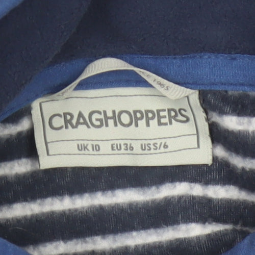 Craghoppers Women’s Blue Stripe UK 10 Half Zip Fleece Sweatshirt