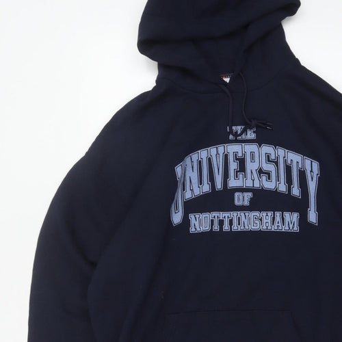 Jerzees Men’s Blue XL University of Nottingham Graphic Pullover Hoodie