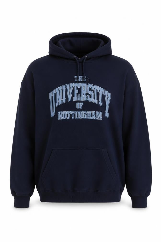 Jerzees Men’s Blue XL University of Nottingham Graphic Pullover Hoodie