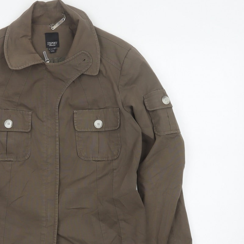 Esprit Women’s Brown UK 10 Military Utility Jacket Cotton Blend