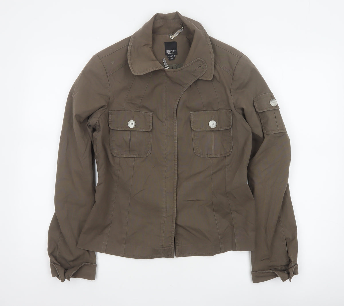 Esprit Women’s Brown UK 10 Military Utility Jacket Cotton Blend