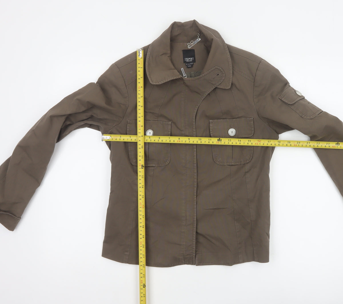 Esprit Women’s Brown UK 10 Military Utility Jacket Cotton Blend