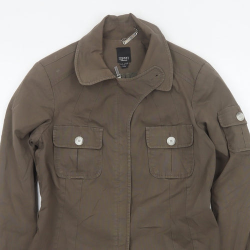 Esprit Women’s Brown UK 10 Military Utility Jacket Cotton Blend
