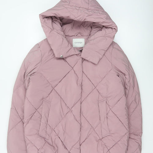 George Women’s Pink M 12-14 Hooded Quilted Puffer Jacket