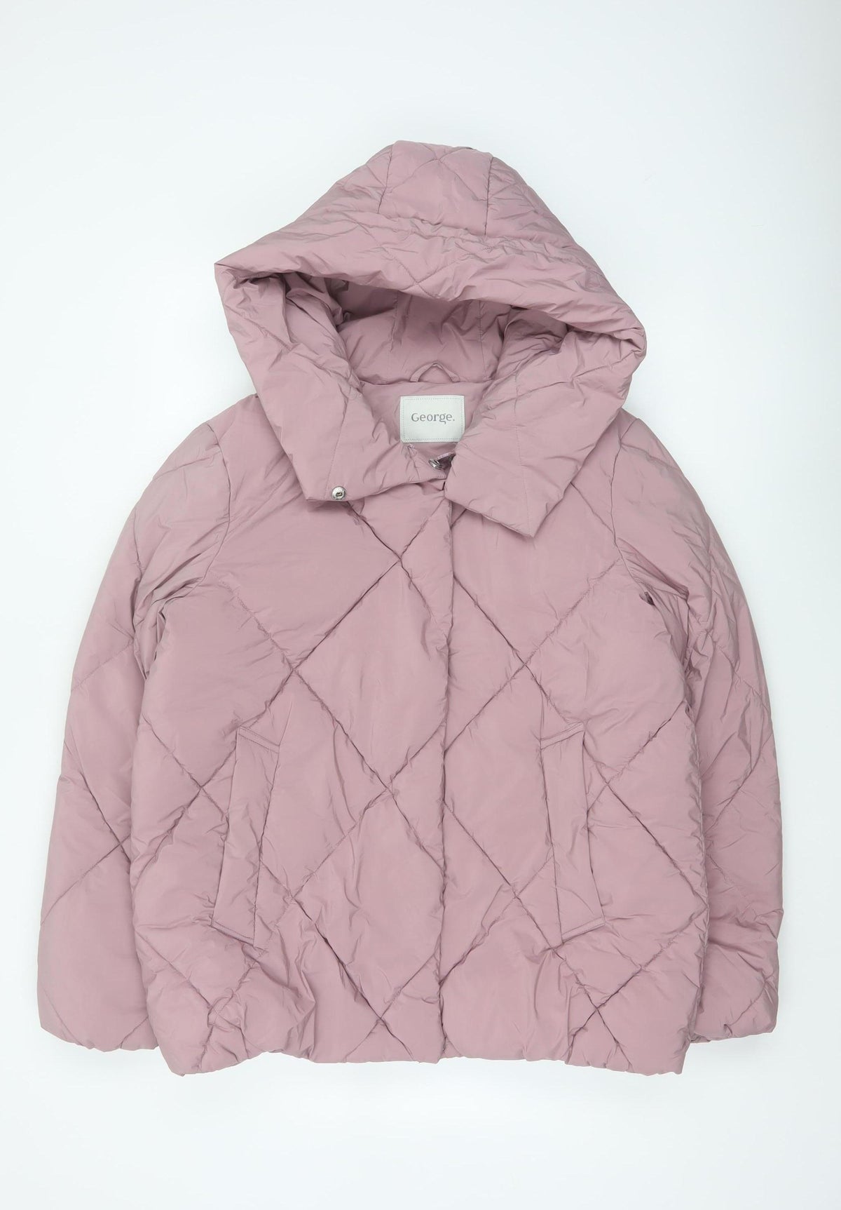 George Women’s Pink M 12-14 Hooded Quilted Puffer Jacket