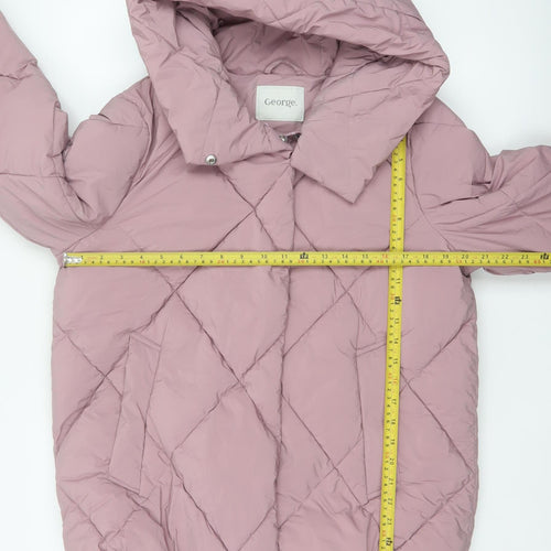 George Women’s Pink M 12-14 Hooded Quilted Puffer Jacket
