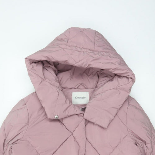 George Women’s Pink M 12-14 Hooded Quilted Puffer Jacket