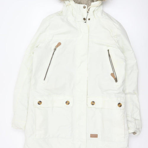 Trespass Women White UK 14 Waterproof Faux Fur Hooded Parka Coat