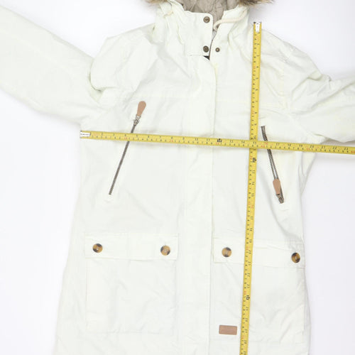 Trespass Women White UK 14 Waterproof Faux Fur Hooded Parka Coat