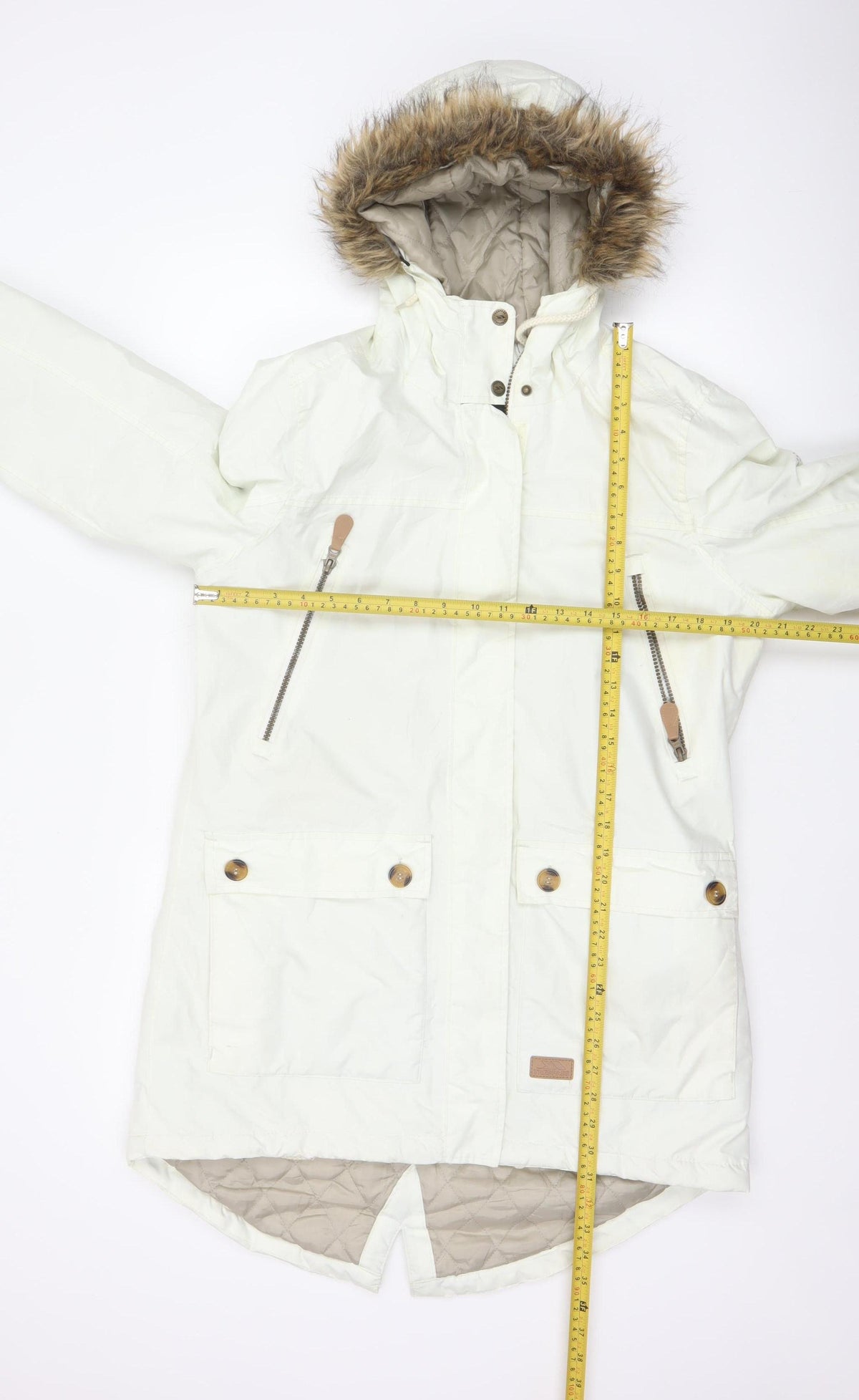 Trespass Women White UK 14 Waterproof Faux Fur Hooded Parka Coat