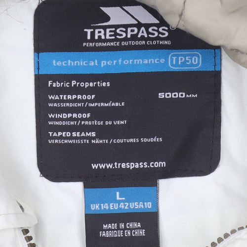Trespass Women White UK 14 Waterproof Faux Fur Hooded Parka Coat