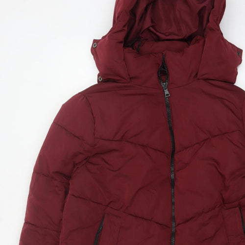 Roman Women’s Red Size 10 Hooded Quilted Puffer Coat
