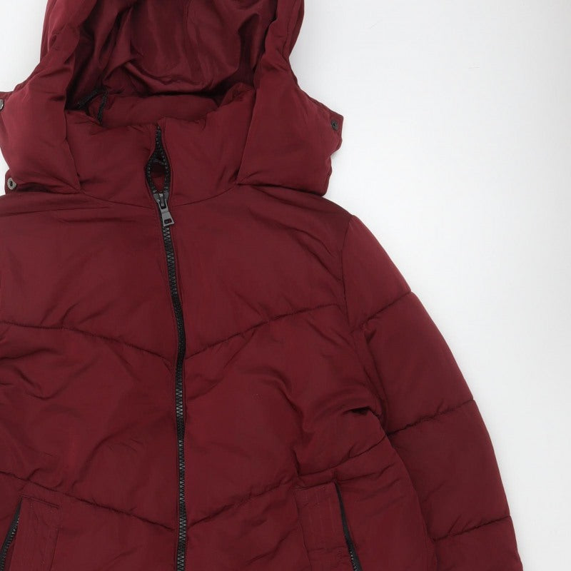 Roman Women’s Red Size 10 Hooded Quilted Puffer Coat