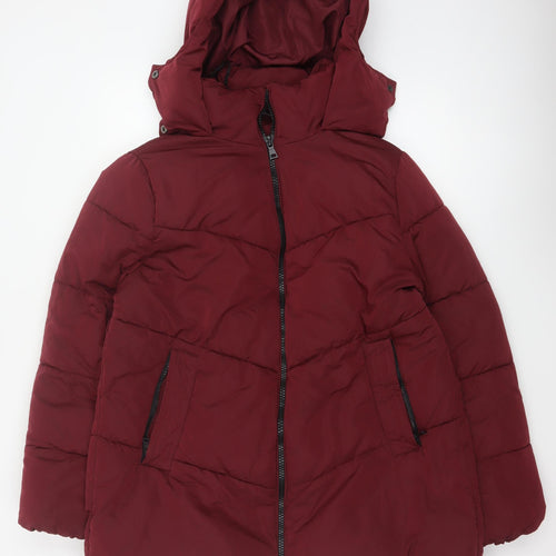 Roman Women’s Red Size 10 Hooded Quilted Puffer Coat