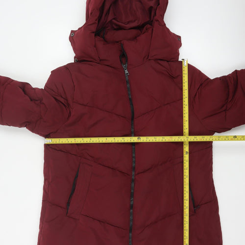 Roman Women’s Red Size 10 Hooded Quilted Puffer Coat
